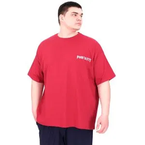 Büyük Beden Erkek T-Shirt Bisiklet Yaka BORN TOLYFT U25029 Bordo