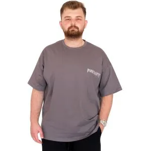 Plus Size Men's Crew Neck T-Shirt BORN TOLYFT U25029 Smoke