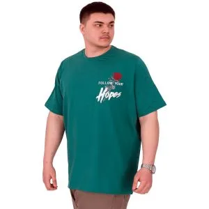 Büyük Beden Erkek T-Shirt Bisiklet Yaka ROSE U25032 Nefti