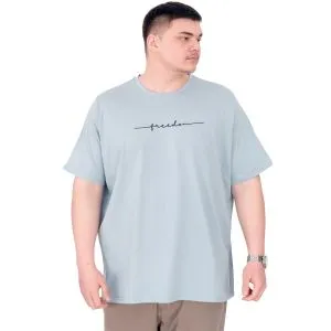 Büyük Beden Erkek T-Shirt Bisiklet Yaka FREEDOM U25033 Mavi