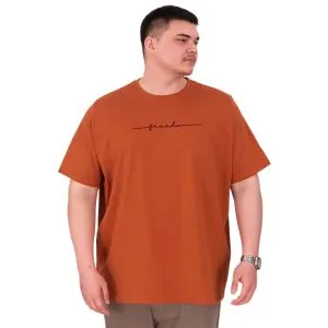Büyük Beden Erkek T-Shirt Bisiklet Yaka FREEDOM U25033 Tarçın