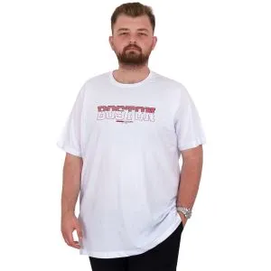 Büyük Beden Erkek T-Shirt Bisiklet Yaka BOSTON U25037 Beyaz