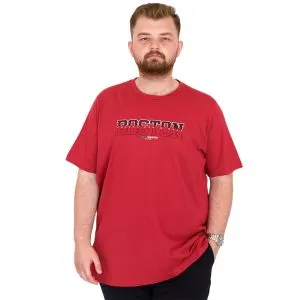 Plus Size Men's T-Shirt Crew Neck BOSTON U25037 Burgundy