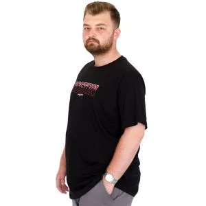 Büyük Beden Erkek T-Shirt Bisiklet Yaka BOSTON U25037 Siyah