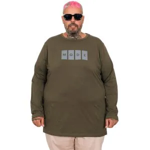Plus Size Mens Long Sleeve Tshirt u25105 KHAKI