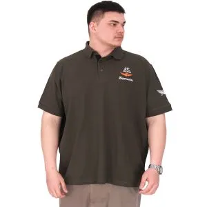 Büyük Beden Erkek T-Shirt Pike Polo Yaka U25305 Haki