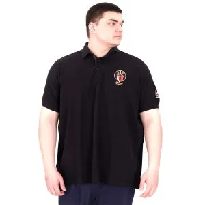 Büyük Beden Erkek T-Shirt Pike Polo Yaka U25306 Siyah