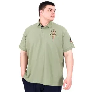 Büyük Beden Erkek Polo Yaka T-Shirt Nakışlı U25307 Çağla