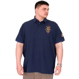 Büyük Beden Erkek Polo Yaka T-Shirt Nakışlı U25307 İndigo