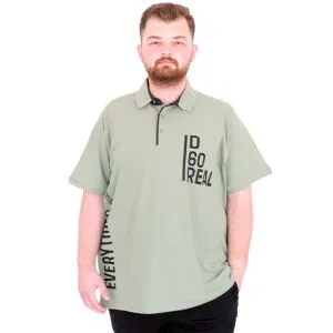 Plus Size Men's T-Shirt Polo Collar REAL U25309 Sage