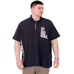 Büyük Beden Erkek T-Shirt Polo Yaka REAL U25309 Lacivert