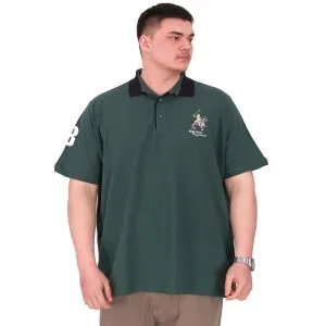 Büyük Beden Erkek T-Shirt Polo Yaka Nakış Detaylı U25311 Nefti