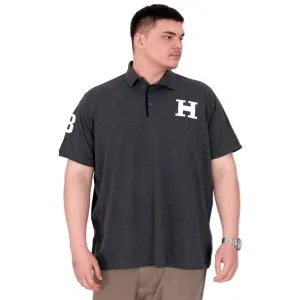 Büyük Beden Erkek T-Shirt Polo Yaka H BROUDED U25312 Antrasit