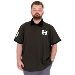 Büyük Beden Erkek T-Shirt Polo Yaka H BROUDED U25312 Haki