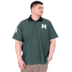 Büyük Beden Erkek T-Shirt Polo Yaka H BROUDED U25312 Nefti