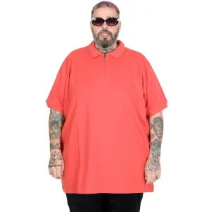 size Polo Zippered T-shirt 25550 Coral