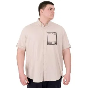 Big Size Mens Gabardine Shirt Beige U25603