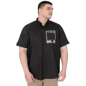 Büyük Beden Erkek Gabardin Gömlek Mode09 U25603 Siyah