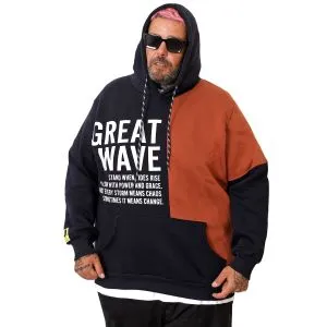Erkek Sweatshirt Kapsonlu Great Wave  U25805
