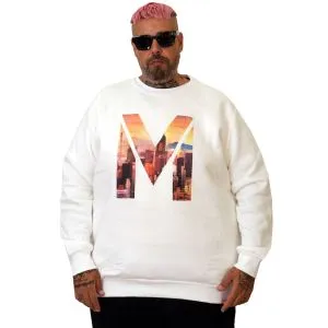 Plus Size Mens Sweatshirt U25807 ECRU