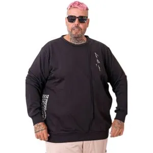 Plus Size Mens Sweatshirt u25816 BLACK