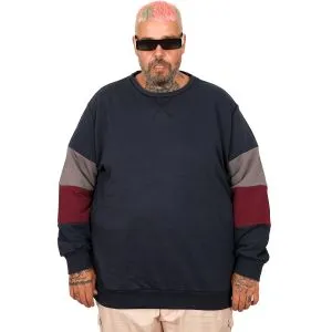 Büyük Beden Parçalı Bis Yaka Sweatshirt U25817