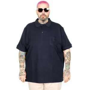 Big-Tall Mens Classic Short Sleeve Polo T-Shirts With Pocket 20550 Navy Blue