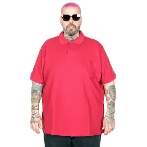 Big-Tall Mens Classic Short Sleeve Polo T-Shirts With Pocket 20550 Burgundy