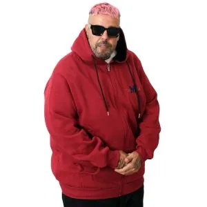 Büyük Beden Erkek Kapüşonlu Fermuarlı Sweatshirt U25803 Bordo