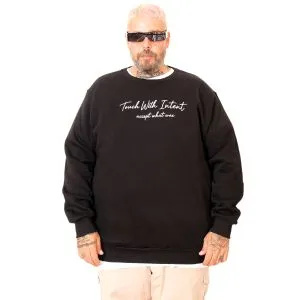 Plus Size Mens Sweatshirt u25804 BLACK