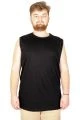 Battal Beden Erkek Kolsuz Tshirt Düz 20003 Siyah
