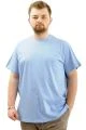 Büyük Beden Erkek T-Shirt Basic 20031 Mavi