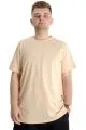 Büyük Beden Erkek Tshirt Bisiklet Yaka Basic 20031 Bej