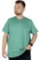 Büyük Beden Erkek Tshirt V Yaka Basic 20032 Çağla Yeşili YESIL