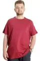 Büyük Beden Erkek T-shirt FLAM Yaka Basic 20035 Bordo