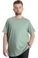 Big Size Mens T-Shirt FLAM Collar Basic 20035 Cagla Greeni