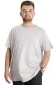 Big Size Mens T-Shirt FLAM Collar Basic 20035 Grey Melange