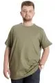 Big Size Mens T-Shirt FLAM Collar Basic 20035 Khaki