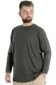 Big Tall Men's T-shirt Long Sleeve With Cuff 20103 White