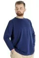 Büyük Beden Erkek Tshirt Uzun Kol Manşetli 20103 İndigo INDIGO