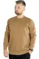 Erkek Sweatshirt Bisiklet Yaka Basic 20131 Sütlü Kahve