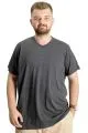 Big Size Mens T-Shirt Super V Collar Basic 20150 AntraMelange