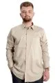 Big Size Mens Classic with pocket Shirt Elastic 20350 Beige