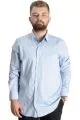 Big Size Mens Classic with pocket Shirt Elastic 20350 Blue