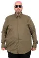 Big-Tall Mens Classic Shirt With Lycra 20351 Khaki
