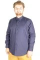 Big-Tall Men's Classic Shirt With Lycra 20351 Navy Blue