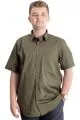 Big Size Mens Classic Shirt Elastic 20352 Khaki