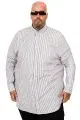 Battal Erkek Keten Çizgili Gömlek 20384