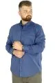 Büyük Beden Erkek Keten Cepli  Gömlek 20386 Indigo INDIGO