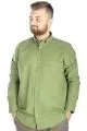 Big Size Men Linen Shirt with Lycra Band Collar 20388 Green